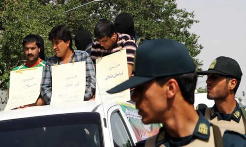 Men paraded in the streets to humiliate in public